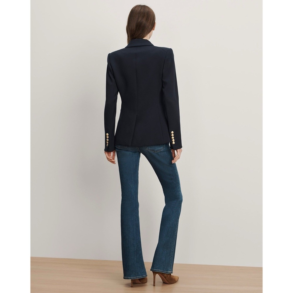 Veronica Beard Miller Dickey Jacket Navy Double Breasted Blazer Gold Button Sz 6 - Picture 3 of 11